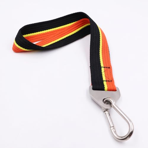 Double-Sewn Thick Arm Wrestling Training Strap with Stainless Steel Triangular Buckle – Durable Arm Wrestling Belt for Free Weights and Cable Machine Training - color: Orange