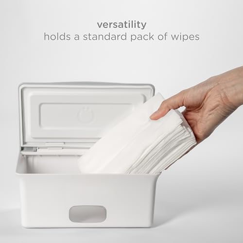 Ubbi Baby Wipes Dispenser, Baby Wipes Case, Baby Wipes Holder With Weighted Plate, Keeps Wipes Fresh And Non-Slip Rubber Feet, Gray | Rubber Seal Keeps Wipes Fresh, Non-Skid Feet, Holds Standard Pack of Wipes, Baby Changing Station Essential - color: Gray