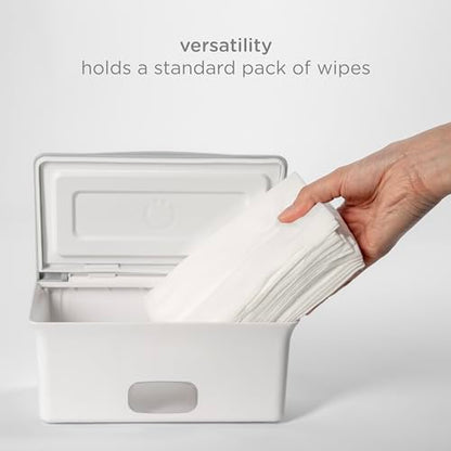Ubbi Baby Wipes Dispenser, Baby Wipes Case, Baby Wipes Holder With Weighted Plate, Keeps Wipes Fresh And Non-Slip Rubber Feet, Gray | Rubber Seal Keeps Wipes Fresh, Non-Skid Feet, Holds Standard Pack of Wipes, Baby Changing Station Essential - color: Gray