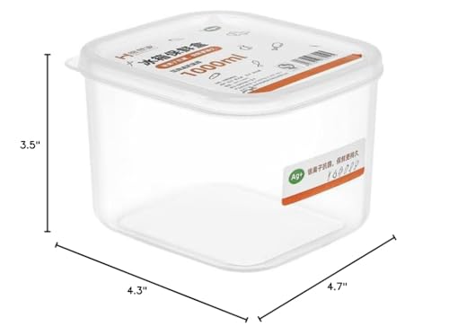 3PCS Produce saver containers for refrigerator(1000ML),Leakproof Food Storage Bins with lids,Fresh Plastic box Keep Fruit Vegetable Fresh longer. - size: 1000ml