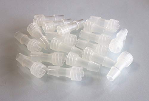BleedZone - Male 1/4" Hose Barb Fittings, PP Polypropylene Adapter, 25x Hose Barb Luer Lock Adapter for Laboratory Equipment - style: Male 25x