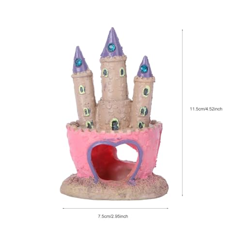 Aquarium Decoration Castle Fish Tank Ornament Fish Hidden Cave Landscaping Castle Model for Fresh and Saltwater Tanks 4.52 X 2.95 X 2.36 in