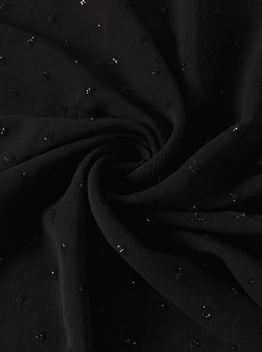 Chiffon Dotted Hijab Scarf for Women, Lightweight Textured Head Wrap Shawl,Soft Muslim Headscarf for Spring Fall - color: Mcmqxf2531-4#black