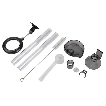 PC Shrimp Feeder Set, Adjustable Aquarium Fish Feeding Tube Kit with Ring and Brush, for Tanks up to 15mm, Includes Measuring Spoon, Transparent
