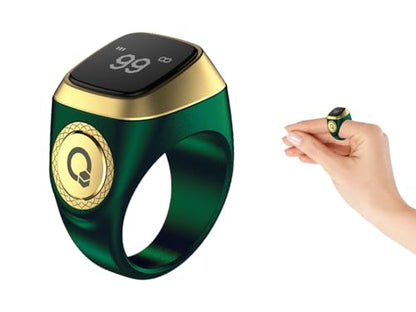 Anlising Smart Ring Counter, Smart Tasbih Zikr Ring, Muslim Islamic Prayer Smart Rings, Tasbih Counter Smart Ring, Tasbeeh Smart Counter, Digital Electronic Smart Tally Counter for Prayer(Green, 20MM)