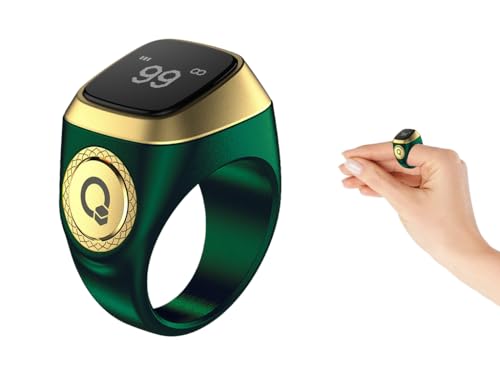 Anlising Smart Ring Counter, Smart Tasbih Zikr Ring, Muslim Islamic Prayer Smart Rings, Tasbih Counter Smart Ring, Tasbeeh Smart Counter, Digital Electronic Smart Tally Counter for Prayer(Green, 20MM)