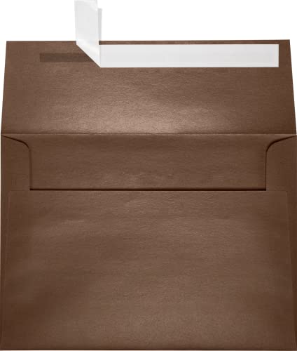 LUXPaper A7 Invitation Envelopes | Peel & Press | 5 1/4" x 7 1/4" | Bronze Metallic | 80lb. Text | 50 Qty - color: Bronze Metallic, size: 50 Qty.