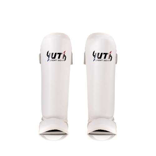 Signature Shin Guards | Premium Muay Thai Shin Guards | Lightweight & Durable Shinguards Muay Thai | Padded, Adjustable Muay Thai Leg Guards for Kickboxing, MMA Sparring, Training - color: White, size: Small