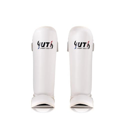 Signature Shin Guards | Premium Muay Thai Shin Guards | Lightweight & Durable Shinguards Muay Thai | Padded, Adjustable Muay Thai Leg Guards for Kickboxing, MMA Sparring, Training - color: White, size: Small