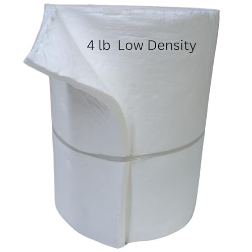 1" Thick Low Density Ceramic Fiber Blanket, 24" Wide, 25 Ft. Long, 2400F Rated Insulation, 4 Lb, 3429E - size: 1"x24"x300" - Low Density