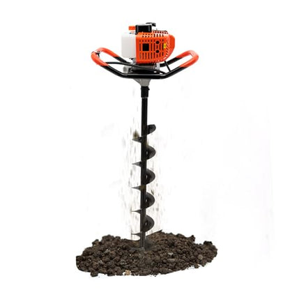 Auger Post Hole Digger, Gas Powered Earth Post Hole Digger Post Holes Earth Digger Petrol Drill Borer Bulb Planting Drill Fence Hole Maker Machine (52CC 2.3HP 1.7KW(30inch)) - size: 52CC 2.3HP 1.7KW(30inch)