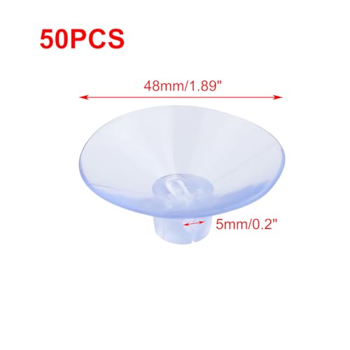 50Pcs Adhesive Suction Cups,1.89" | Transparent Smooth Plastic,Open Slot,for Cable Management,Window Decoration,Wall Hanging,Bulk Lights String Holder Rope - size: Dia: 48mm/1.89"