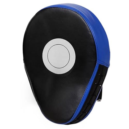 1PCS Boxing Focus Pads Mitts Training Gloves Punching Mitts Leather Kickboxing MMA Curved Arm Strike Shield Target Pads - color: Blue