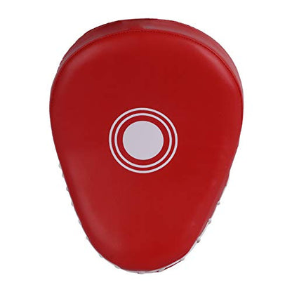 Kruzak Plain Punching Mitts for Muay Thai MMA Training, Focus Pads for Boxing Martial Arts and Punching Target - color: Red