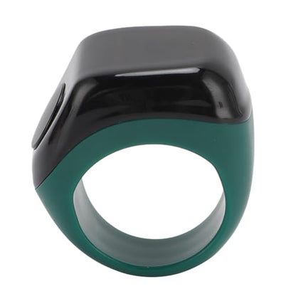 Smart Rings Counter, Electronic Finger Counter, Prayer Reminder Counter, Digital Tasbeeh Tasbih with Vibration Reminder, 0.42in Screen, Touch Control, for Muslim - color: Green