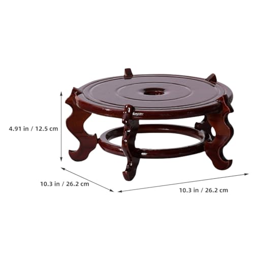 Yardwe Boho Home Decor Plant Stand Wooden Base Bracket Indoor Plant Display Stand