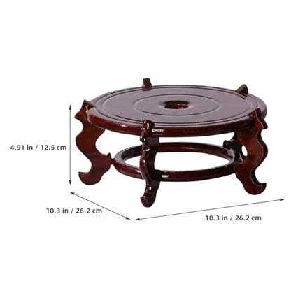 Yardwe Boho Home Decor Plant Stand Wooden Base Bracket Indoor Plant Display Stand