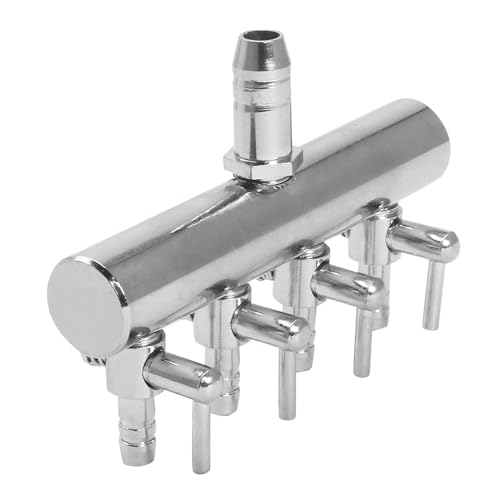 Aquarium Air Pump Valve, Aquarium Air Line Splitter Metal Fish Tank Distributor - size: 4 Way