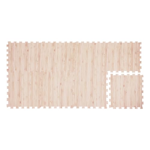 Giantex Wood Grain Floor Tiles Foam Mat, 8 PCS EVA Foam Puzzle Mats, 20'' x 20'' Interlocking Exercise Mat, Floor Padding for Furniture, Living Room, Bedroom, Gym, Home Office, Basement, Light Oak - size: 21 sq. ft. (8 pcs)