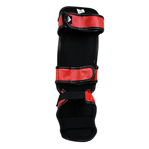 PFG Classic Shin Instep Guard for Boxing MMA Muay Thai Training - color: Red, size: Large-XLarge
