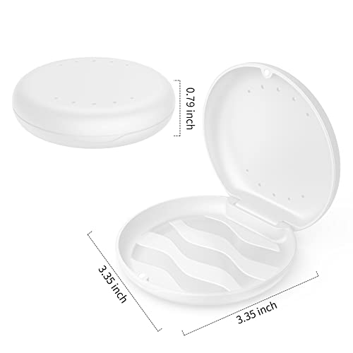 Annhua Orthodontic Retainer Case with Vent Holes, Denture Storage Case Slim Mouthguard Container Aligner Case with Magnetic Closure for Household|Travel|Office - White - color: White