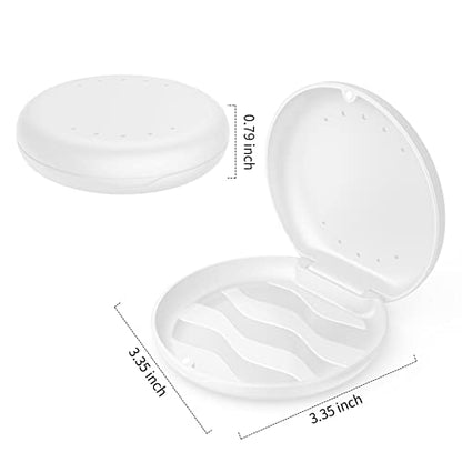 Annhua Orthodontic Retainer Case with Vent Holes, Denture Storage Case Slim Mouthguard Container Aligner Case with Magnetic Closure for Household|Travel|Office - White - color: White