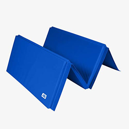 We Sell Mats Gymnastics Mat, Folding Tumbling Mat, Portable with Hook & Loop Fasteners - color: Blue, size: 4 ft x 8 ft x 2 in
