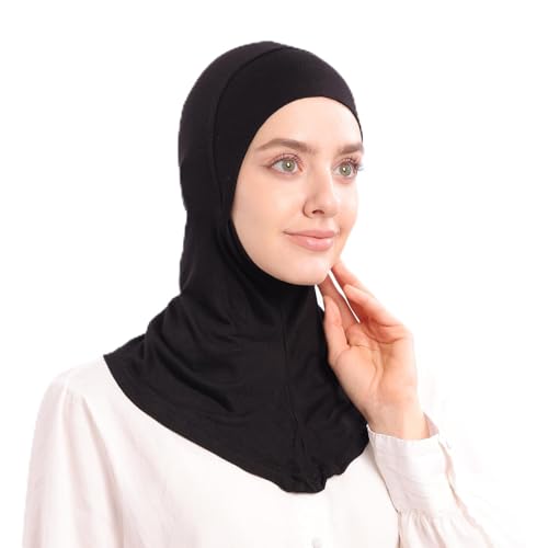 Modal Jersey Muslim Amira Instant Hijab Scarf for Women Jersey Hijab Undercaps - color: Black