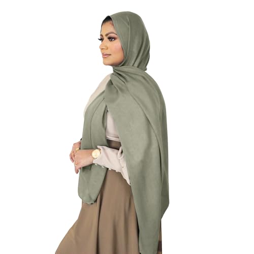 Modal Hijab for Women | Headscarf - color: Pale Olive - Plain Hijab