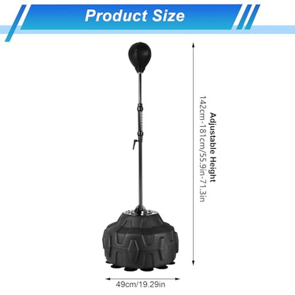 Punching Bag with Stand Height Adjustable 55.9-71.6”Box Trainer - Rugged Boxing Equipment for Home Gym, Fast Reflex Training, Knockout Workouts, Speed Bag for Adults and Kid, Relieve Stress & Fitness
