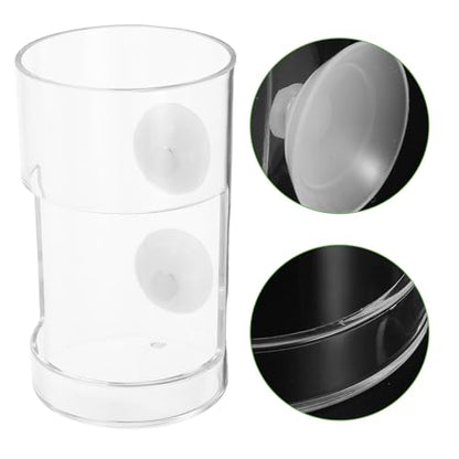 Mikikit Aquarium Fish Feeder Tube with Suction Cups, Anti-Floating Feeding Ring for Fish Tank, Aquarium Accessory for Precise Food in Freshwater and Marine Tanks