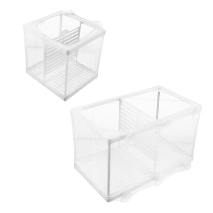 balacoo 2pcs Aquarium Fish Breeder Net Separation Hatchery Design Divider for Guppy Fry Incubation Easy to Install Box for Tanks