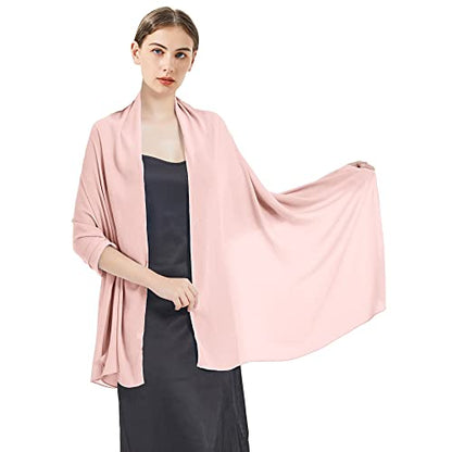 Chiffon Shawls and Wraps - Lightweight Scarve for Women Evening Dresses Wedding Bridal Formal Party - color: J-light Pink