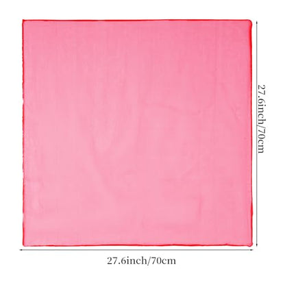 Fengek 9 Pcs Chiffon Scarf, 27.6 Inch Square Solid Color Bandana Handkerchief Ribbon Scarves for Women Girls - color: Multicolor 6