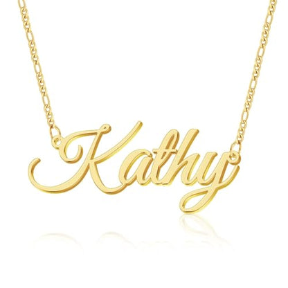 Custom Name Necklace, 18K Gold Plated Nameplate Personalized Jewelry Gift for Women - color: Style-08