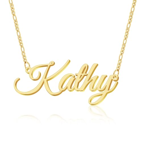 Custom Name Necklace, 18K Gold Plated Nameplate Personalized Jewelry Gift for Women - color: Style-08