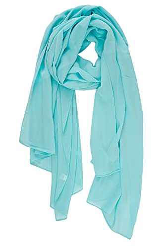 YOUR SMILE for Women Lightweight Breathable Solid Color Soft Chiffon Long Fashion Scarves Sun-proof Shawls Wrap - color: Mint