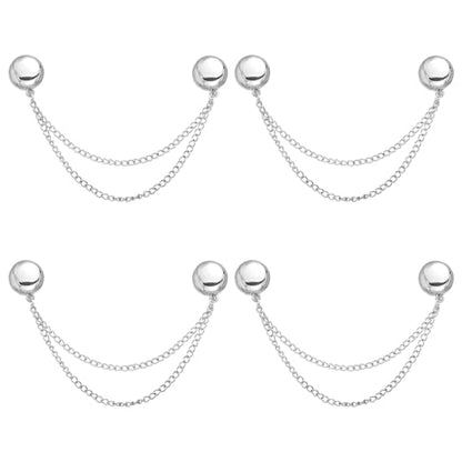 4pcs Magnetic Clothing Clips, Multi-Function Magnetic Button Clips Pinless Magnet Clothing Pins Clothing Accessories for Sleeves Skirts Dresses (Silver) - color: Silver