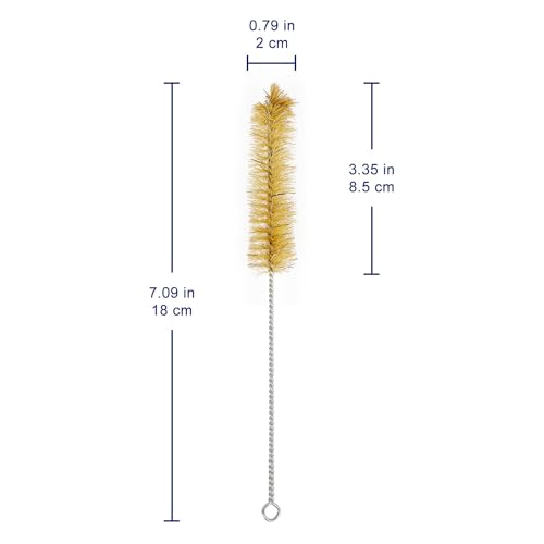 Test Tube Brushes, 10 Pack Bristle Test Tube Bottle Wash Cleaning Brushes with Radial Tufted End Suitable for Laboratory Use, Size S - size: Small