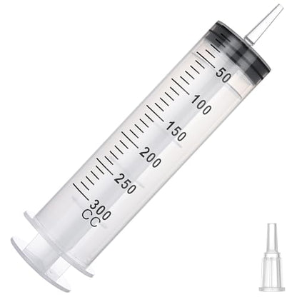 300ml Large Syringe for Thick Liquids, Individually Wrapped | Plastic Syringe Without Needle for Scientific Labs, Garden, Liquid Fertilizer - style: 300cc
