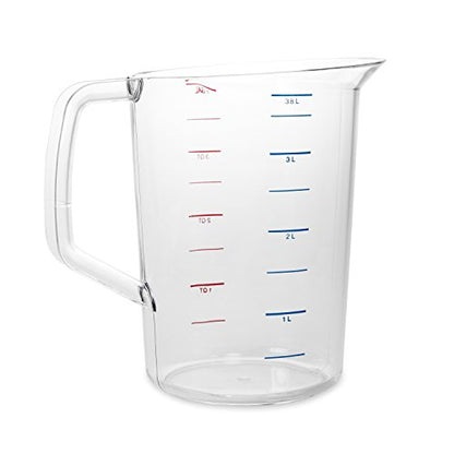 Rubbermaid Commercial Products Bouncer Clear Measuring Cup, 16-Cup/4-Quart, Clear, Strong Food Grade, Easy Read for Liquid/Dry Ingredients, for Home/Professional Kitchen (Pack of 6) - size: 4 Qt (Pack of 6)