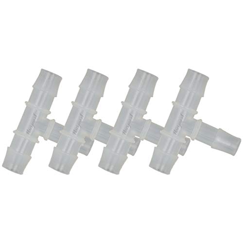 1/2" Polypropylene Barbed Tee Fitting, 3-Way Connector, 4 Pcs - style: 4pcs, 1/2" O.D.