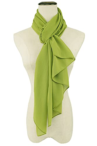 YOUR SMILE for Women Lightweight Breathable Solid Color Soft Chiffon Long Fashion Scarves Sun-proof Shawls Wrap - color: Grass Green