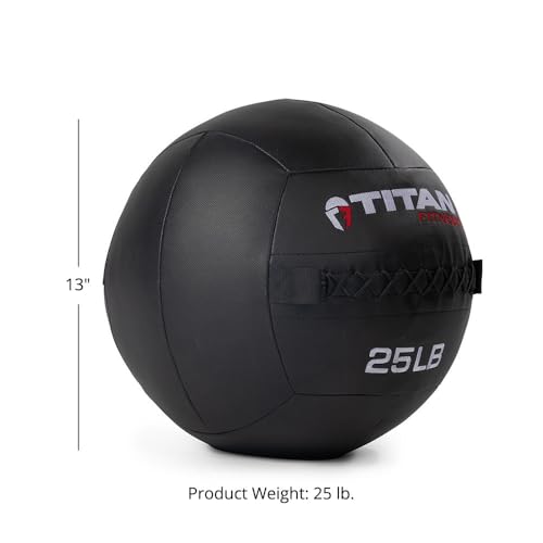 Titan Fitness 25 LB Composite Wall Ball, Soft Shell Poly-Composite Laminate Cross Texture Non-Slip Grip, Tight Stitching, Medicine Ball for Core, Full-Body, Functional Workouts, Exercise Ball