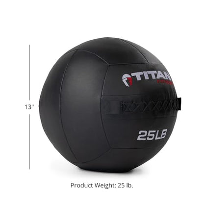 Titan Fitness 25 LB Composite Wall Ball, Soft Shell Poly-Composite Laminate Cross Texture Non-Slip Grip, Tight Stitching, Medicine Ball for Core, Full-Body, Functional Workouts, Exercise Ball