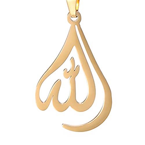 VASSAGO Allah Necklace for Women Stainless Steel Islamic Muslim Pendant Islam Eid Gift Religious Charm Jewelry - color: gold allah necklace
