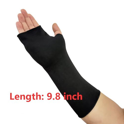 Wrist Sleeve Under Splint Hand Sock(4 Pack) Modal Stockinette Arm Protector Covers, Pre-Wrap Liner for Air Cast & Hand Brace - color: Medium Length Version-black