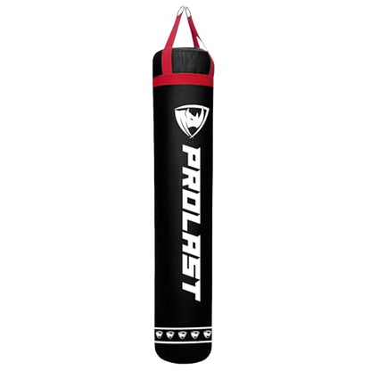 Heavy Punching Kicking Bag for Adults, Boxing, MMA, Martial Arts, Muay Thai, Strength Training Equipment, Filled/Unfilled, 6ft, 150 lbs, Special Edition Logo - color: Black / Red, size: Filled