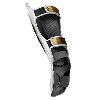 Hayabusa T3 Striking Shinguards - color: White/Gold, size: X-Large