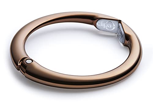 Clipa Bag Hangers The Ring that Opens into a Hook, Closes Automatically | Holds 33 lbs, Needs only 1/2" to Hang a Bag, Easy to Use with One Hand, in 9 available styles, 3 yr Warranty - color: Polished Copper